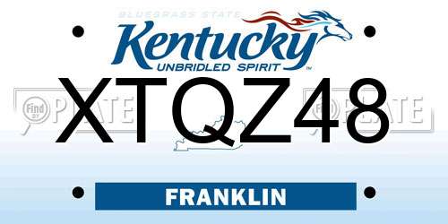 XTQZ48 Kentucky License Plate