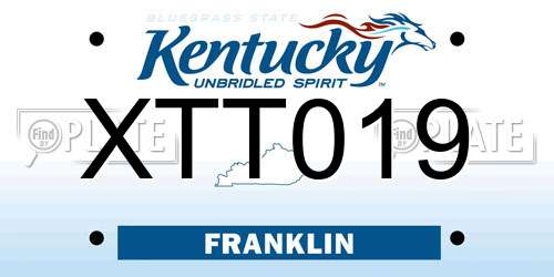 XTT019 Kentucky License Plate