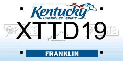 XTTD19 Kentucky License Plate