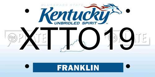 XTTO19 Kentucky License Plate