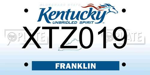 XTZ019 Kentucky License Plate