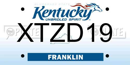 XTZD19 Kentucky License Plate
