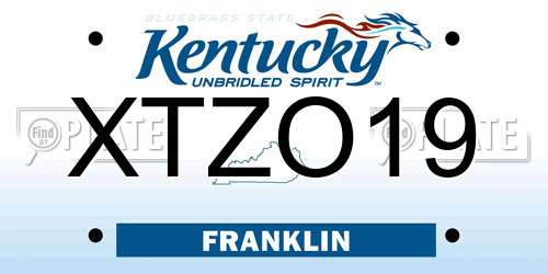 XTZO19 Kentucky License Plate