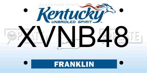 XVNB48 Kentucky License Plate