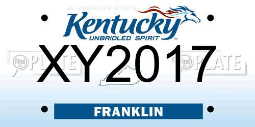 XY2017 Kentucky License Plate