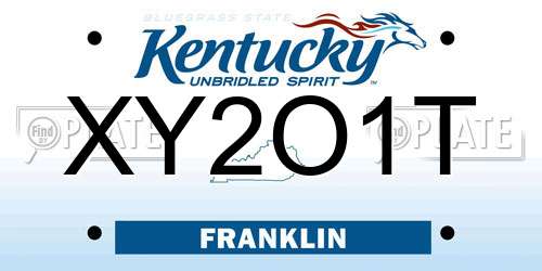 XY2O1T Kentucky License Plate