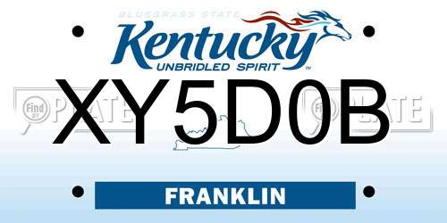 XY5D0B Kentucky License Plate