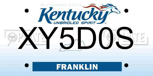 XY5D0S Kentucky License Plate