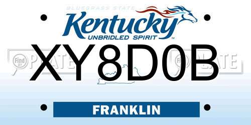 XY8D0B Kentucky License Plate