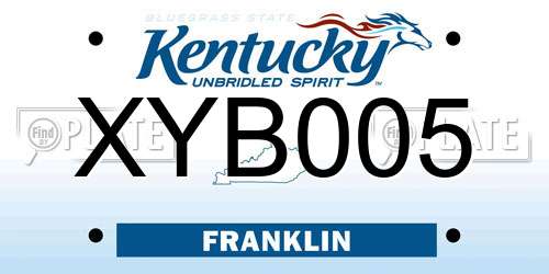 XYB005 Kentucky License Plate