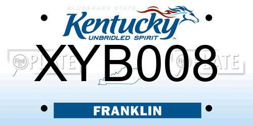 XYB008 Kentucky License Plate