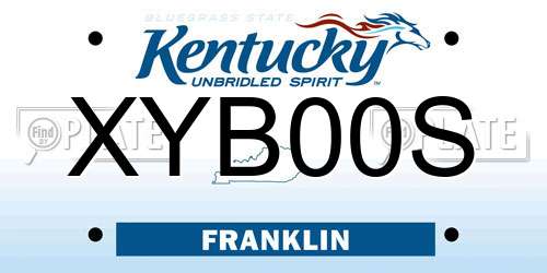 XYB00S Kentucky License Plate