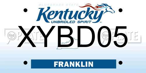 XYBD05 Kentucky License Plate