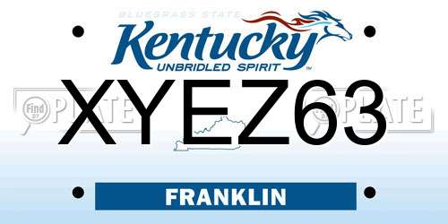 XYEZ63 Kentucky License Plate