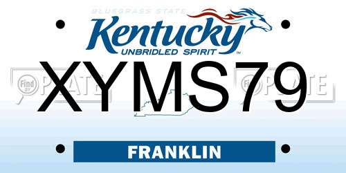 XYMS79 Kentucky License Plate