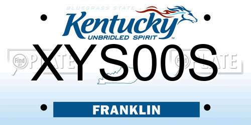 XYS00S Kentucky License Plate