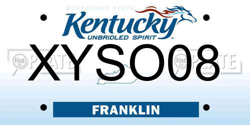 XYSO08 Kentucky License Plate