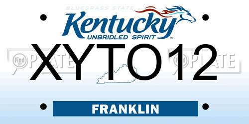XYTO12 Kentucky License Plate
