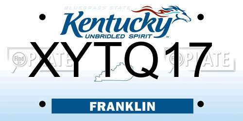 XYTQ17 Kentucky License Plate