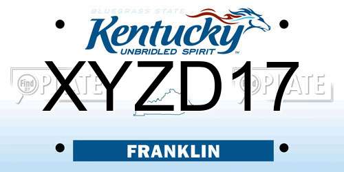 XYZD17 Kentucky License Plate
