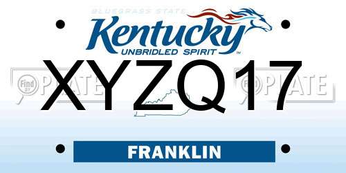 XYZQ17 Kentucky License Plate