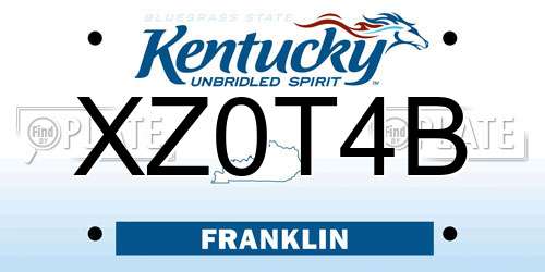 XZ0T4B Kentucky License Plate