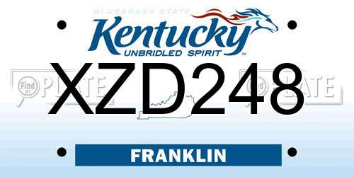 XZD248 Kentucky License Plate