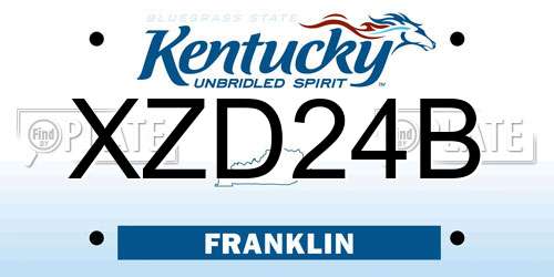 XZD24B Kentucky License Plate