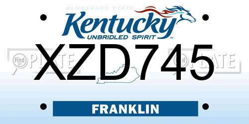 XZD745 Kentucky License Plate