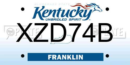 XZD74B Kentucky License Plate