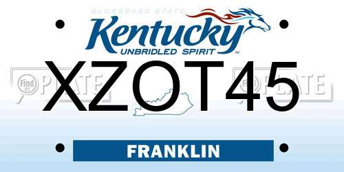 XZOT45 Kentucky License Plate