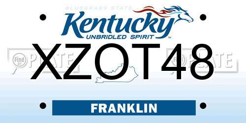 XZOT48 Kentucky License Plate