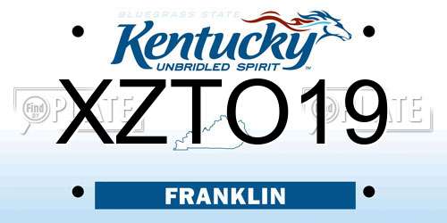 XZTO19 Kentucky License Plate
