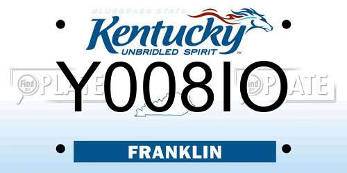 Y008IO Kentucky License Plate