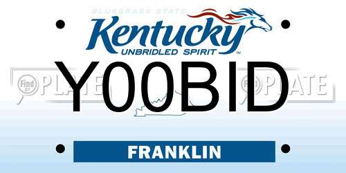 Y00BID Kentucky License Plate