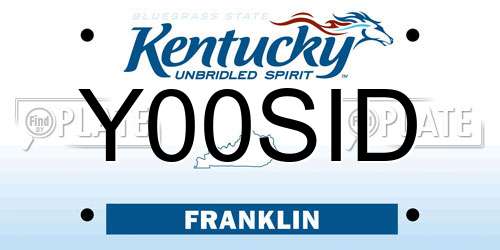 Y00SID Kentucky License Plate