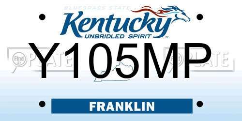 Y105MP Kentucky License Plate