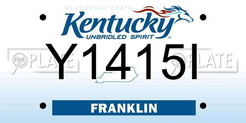 Y1415I Kentucky License Plate