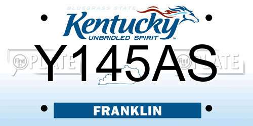 Y145AS Kentucky License Plate