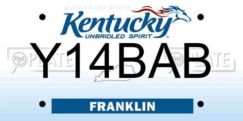 Y14BAB Kentucky License Plate