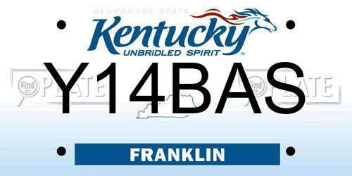Y14BAS Kentucky License Plate