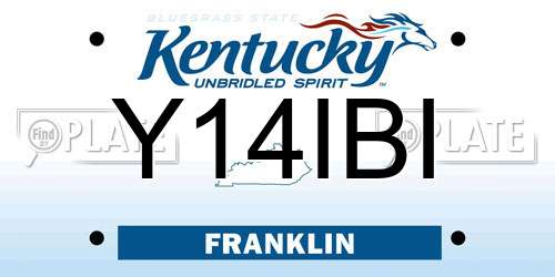 Y14IBI Kentucky License Plate