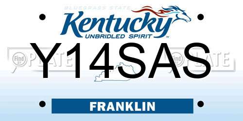 Y14SAS Kentucky License Plate