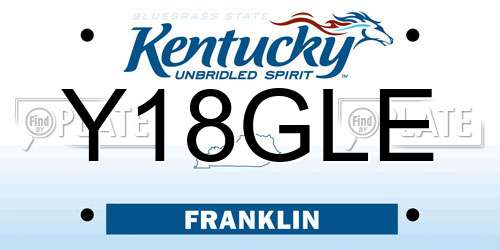 Y18GLE Kentucky License Plate