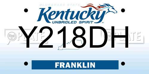 Y218DH Kentucky License Plate