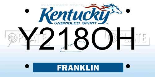 Y218OH Kentucky License Plate