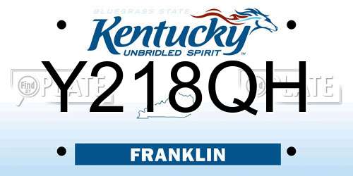Y218QH Kentucky License Plate