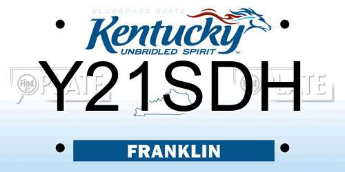 Y21SDH Kentucky License Plate