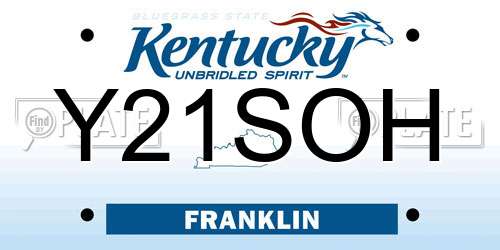 Y21SOH Kentucky License Plate