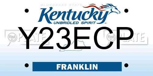 Y23ECP Kentucky License Plate